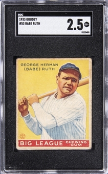 1933 Goudey #53 Babe Ruth – SGC GD+ 2.5